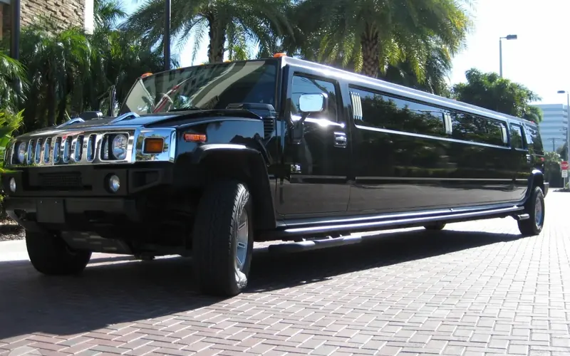 Black stretch SUV limousine for prom and homecoming groups