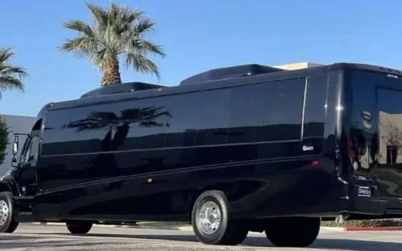 Black mini bus for group airport shuttles