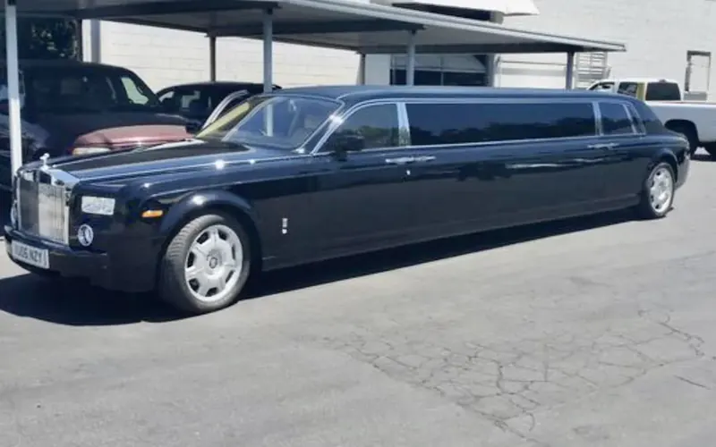 Black stretch limousine